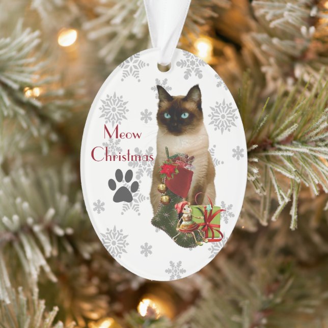 Ornement de Noël de chat siamois mignon (Arbre)