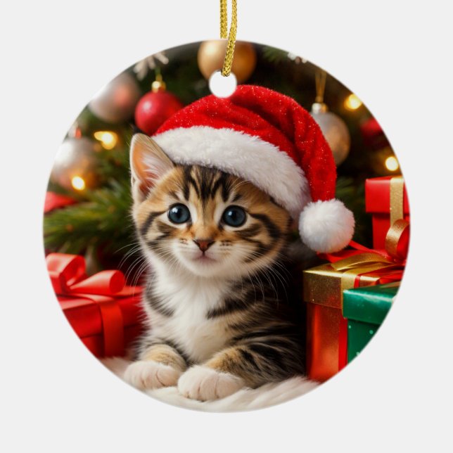Ornement de Noël de chaton adorable (Devant)
