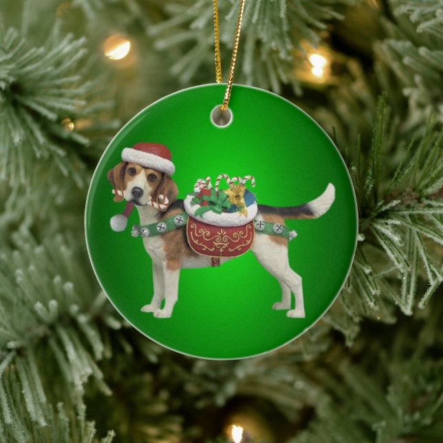 Ornement de Noël de chien beagle (Arbre)