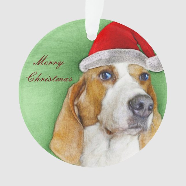 Ornement de Noël de chien de basset (devant)