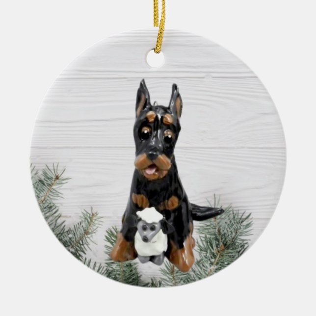 Ornement de Noël de Chien de Beauceron (Devant)