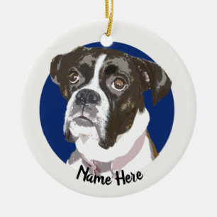 Ornement de Noël de chien de BrindleBoxer