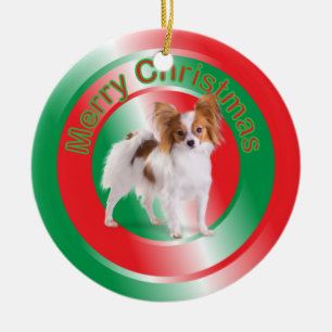Ornement de Noël de chien de Papillion