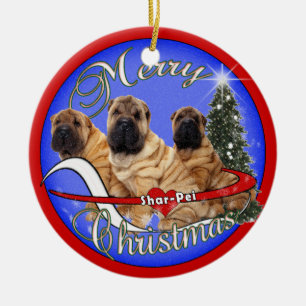 ORNEMENT DE NOËL DE CHIEN DE SHAR-PEI