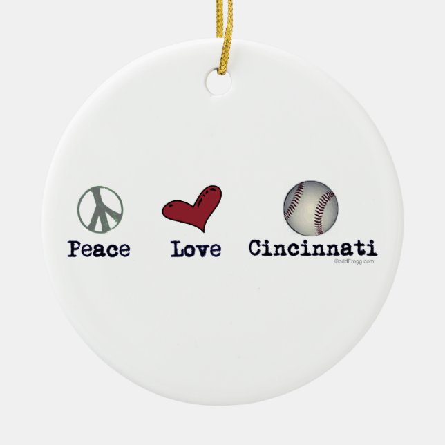 Ornement de Noël de Cincinnati d'amour de paix (Devant)
