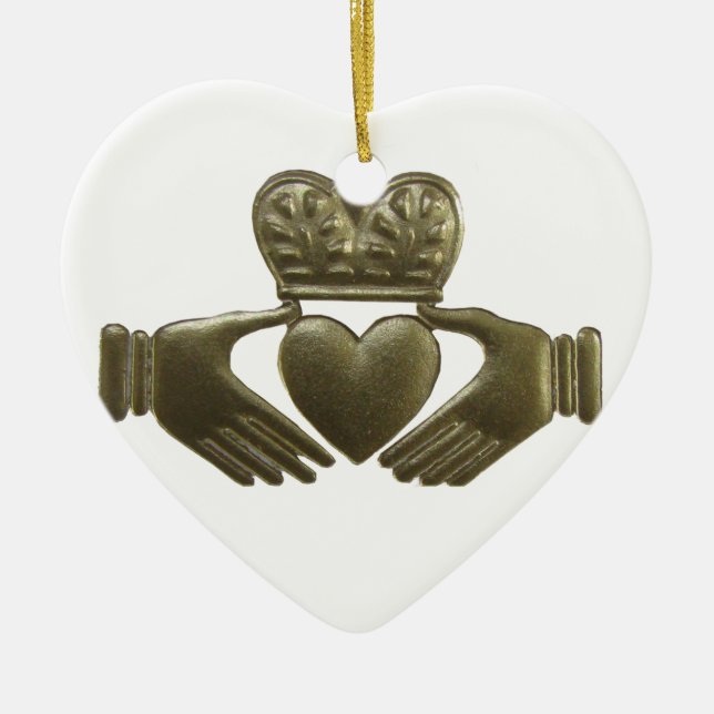Ornement de Noël de Claddagh d'Irlandais (Devant)