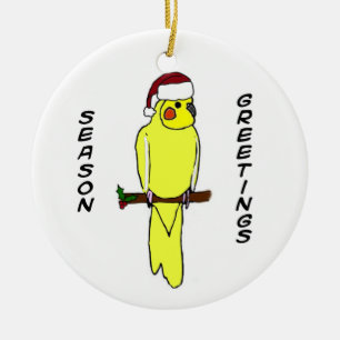 Ornement de Noël de Cockatiel de salutations de