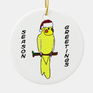 Ornement de Noël de Cockatiel de salutations de
