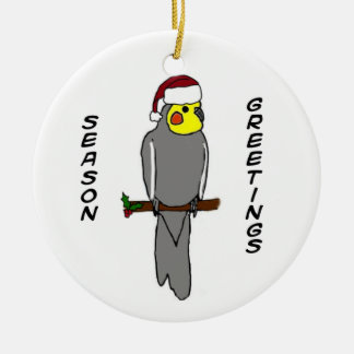 Ornement de Noël de Cockatiel de salutations de