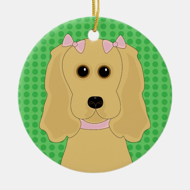 Ornement de Noël de conception de chien de cocker (Devant)