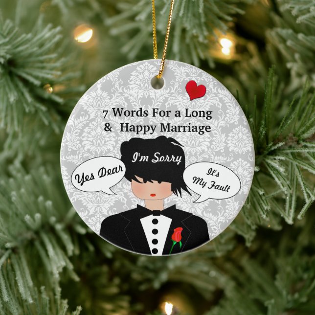 Ornement de Noël de conseils de mariage drôles et  (Arbre)