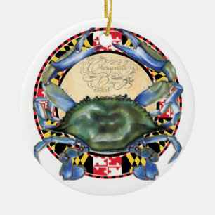 Ornement de Noël de crabe bleu