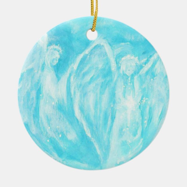 Ornement de Noël de deux d'anges amies de soeurs (Devant)
