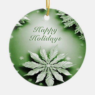 Ornement de Noël de Fleurs vertes