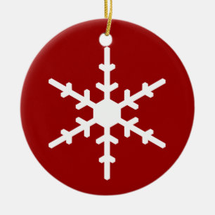 Ornement de Noël de flocon de neige en rouge