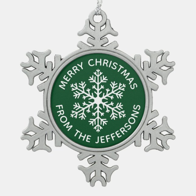 Ornement de Noël de Flocon de neige vert (Devant)