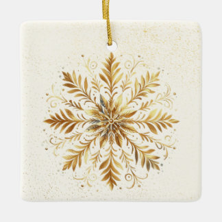 Ornement de Noël de flocon d'or personnalisé