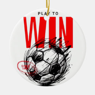 Ornement de Noël de football - Jouez pour gagner -