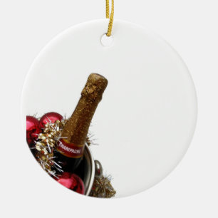 ornement de Noël de glacière de champagne