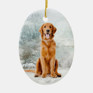Ornement de Noël de golden retriever