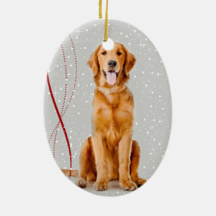 Ornement de Noël de golden retriever
