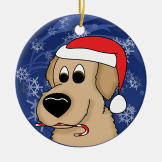 Ornement de Noël de golden retriever de sucre de
