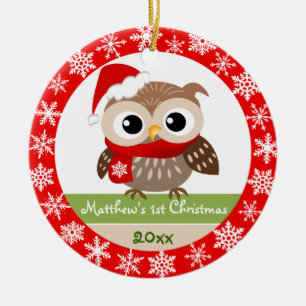 Ornement de Noël de hibou de bébé ęr