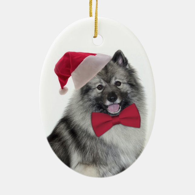 Ornement de Noël de Keeshond de Père Noël (Dos)