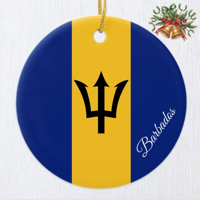 Ornement de Noël de la Barbade, Drapeau de la Barb (Barbados Flag Ornament / Christmas, Barbados)