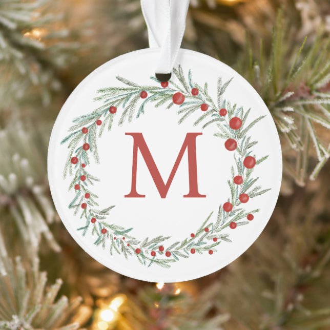 Ornement de Noël de la couronne de monogramme (Arbre)