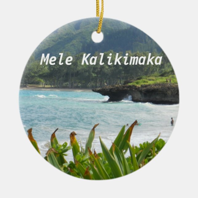 Ornement de Noël de la plage hawaïenne sucrée (Devant)