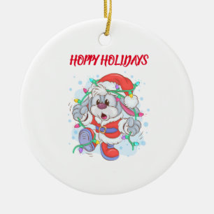 Ornement de Noël de lapin de vacances