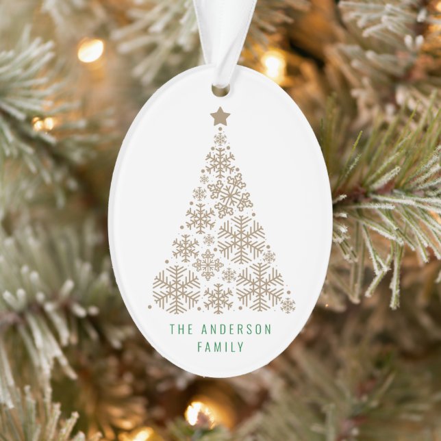 Ornement de Noël de l'Arbre à neige d'or (Arbre)