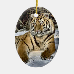 Ornement de Noël de l'art du tigre sauvage