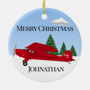 Ornement de Noël de l'avion rouge