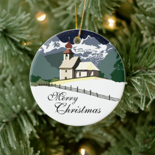 Ornement de Noël de l'église de la montagne