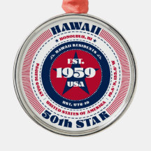 Ornement de Noël de l'État d'Hawaï 50e État
