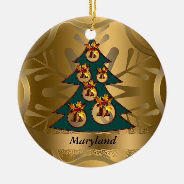 Ornement de Noël de l'état du Maryland (Devant)