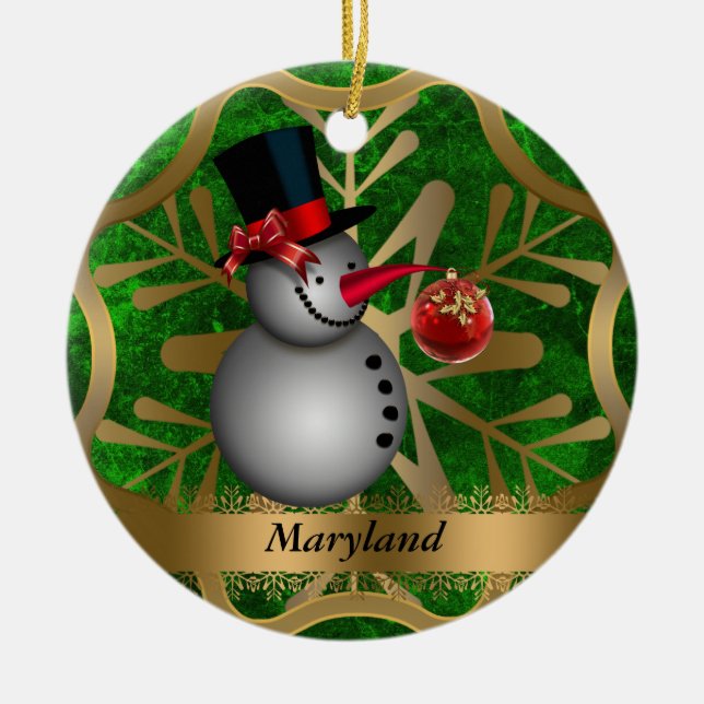 Ornement de Noël de l'état du Maryland (Devant)