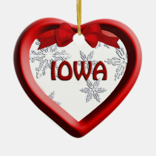 Ornement de Noël de l'Iowa Snowflake
