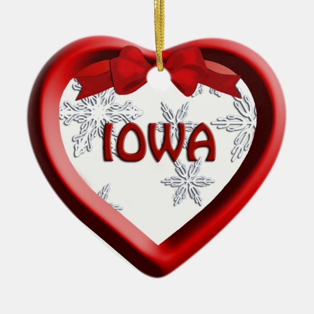 Ornement de Noël de l'Iowa Snowflake (Devant)