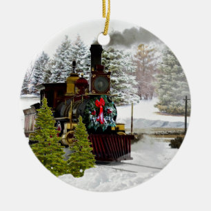 Ornement de Noël de locomotive de train vintage