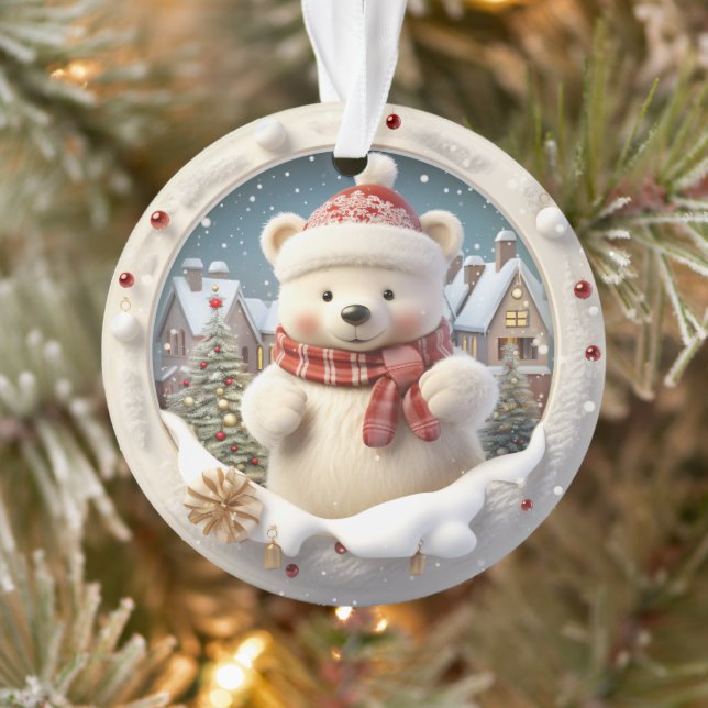 Ornement de Noël de l'ours 3D (Arbre)