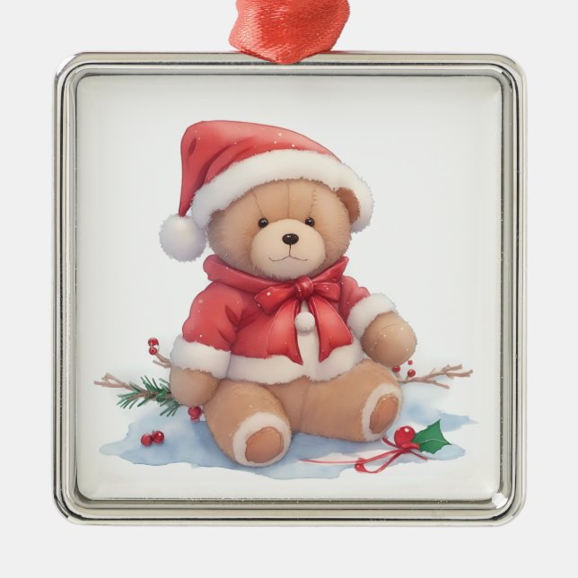 Ornement de Noël de l'ours en peluche (Devant)