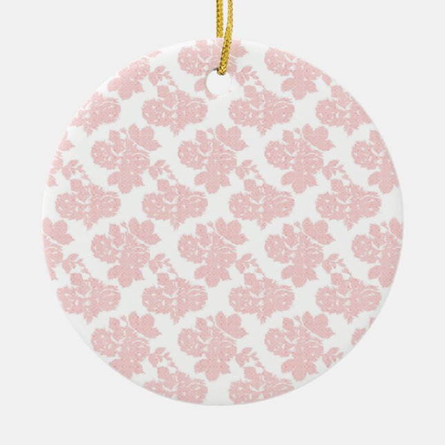 Ornement de Noël de luxe floral rose (Devant)