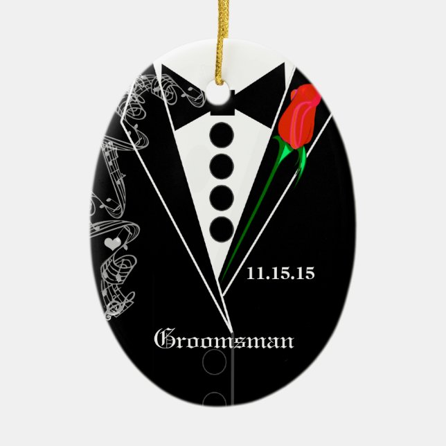 Ornement de Noël de mariage pour garçon d'honneur (Devant)