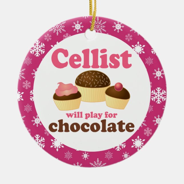 Ornement de Noël de musique de violoncelle (Devant)