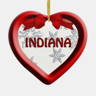 Ornement de Noël de Noël de l'Indiana Snowflake