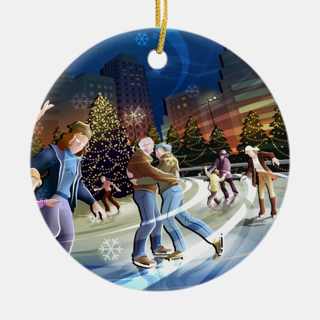 Ornement de Noël de patinage de glace (Devant)