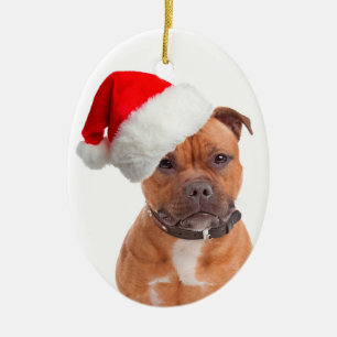 Ornement de Noël de Père Noël Staffie